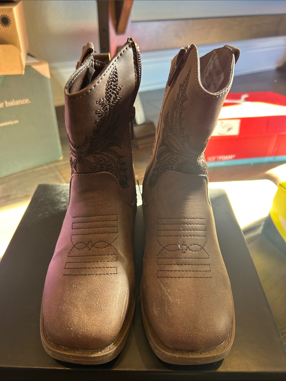 PAWZ Brown Kids Western Boots